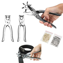 3 Pc Leather Belt Hole Punch Eyelet Plier Snap Button Grommet Setter Too... - $34.99
