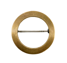 Vintage Signed Symmetalic Sterling &amp; 14K Retro Circle Pin Brooch - $29.69