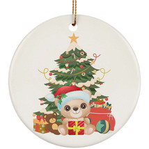 Cute Bear Pine Tree Xmas Ornament Merry Christmas Gift Decor For Animal Lover - £11.57 GBP