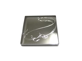 Silver Toned Square Etched Catfish Magnet - $19.99