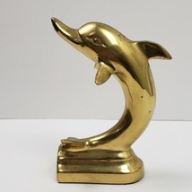 Vintage MCM Solid Brass Dolphin Bookend Patina Gatco Mid Century Mod Decor - £18.66 GBP