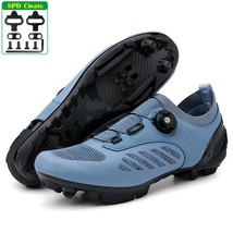 MTB cycling shoes Sneaker blue Professional Bike Breathable Bicycle Raci... - $100.47
