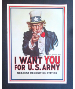 1964 WW1 I Want You For US Army Collector Quality Poster James Flagg 16&quot;... - $17.81