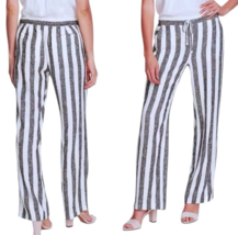 $99 Vince Camuto Linen Pants Small 4 6 White + Faded Black Stripe Swim C... - $40.89