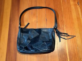 The Sak Patchwork Black Leather Hobo Handbag Shoulder Bag Purse - £18.98 GBP