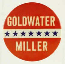 1964 Political Presidential Campaign Button Barry Goldwater &amp; William Miller - £14.61 GBP