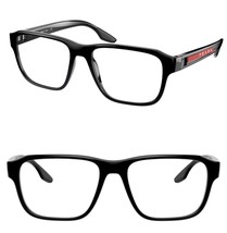 Prada Impavid Linea Rossa 04N Shiny Black Sport Unisex Eyeglasses 52mm PS04NV - £154.97 GBP