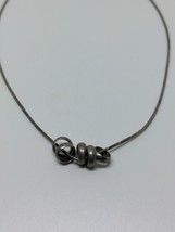 Vintage Sterling Silver 925 Circles Wire Italy Necklace 16&quot; - £11.77 GBP