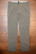 Hugo Boss Men&#39;s Fice Slim Fit Stretch Cotton Green Gray Casual Pants EU ... - $71.27