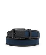 NEW TUMI ballistic nylon &amp; leather men&#39;s belt navy &amp; black 38 made in Fr... - €105,64 EUR