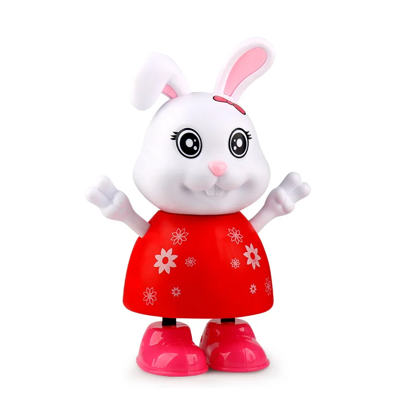 Cute Cartoon Electric Walking Dancing Rabbit Doll Lighting Music Kid Toy Gift - £15.04 GBP