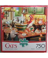 Buffalo 750 Piece Puzzle CATS KITTEN KITCHEN CAPERS kittens bowls flour ... - $59.15 CAD