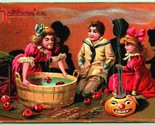 Girl Bobs For Apples Jack O Lantern Raphael Tuck Halloween 150 Postcard I10 - $57.37