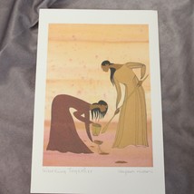 Maxine Noel Art Card Santee Oglada Sioux Working Together 9&quot; x 6&quot; - £13.91 GBP