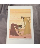 Maxine Noel Art Card Santee Oglada Sioux Working Together 9&quot; x 6&quot; - $18.61