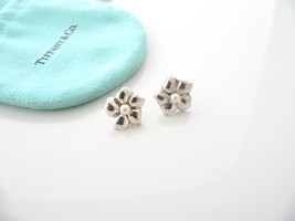 Tiffany &amp; Co Pearl Earrings Flower Studs Gift Pouch Nature Lover Garden Jewelry - £262.13 GBP