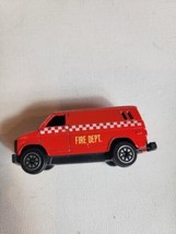 Vintage Diecast Toy Car Fire Department Red Van - $8.37