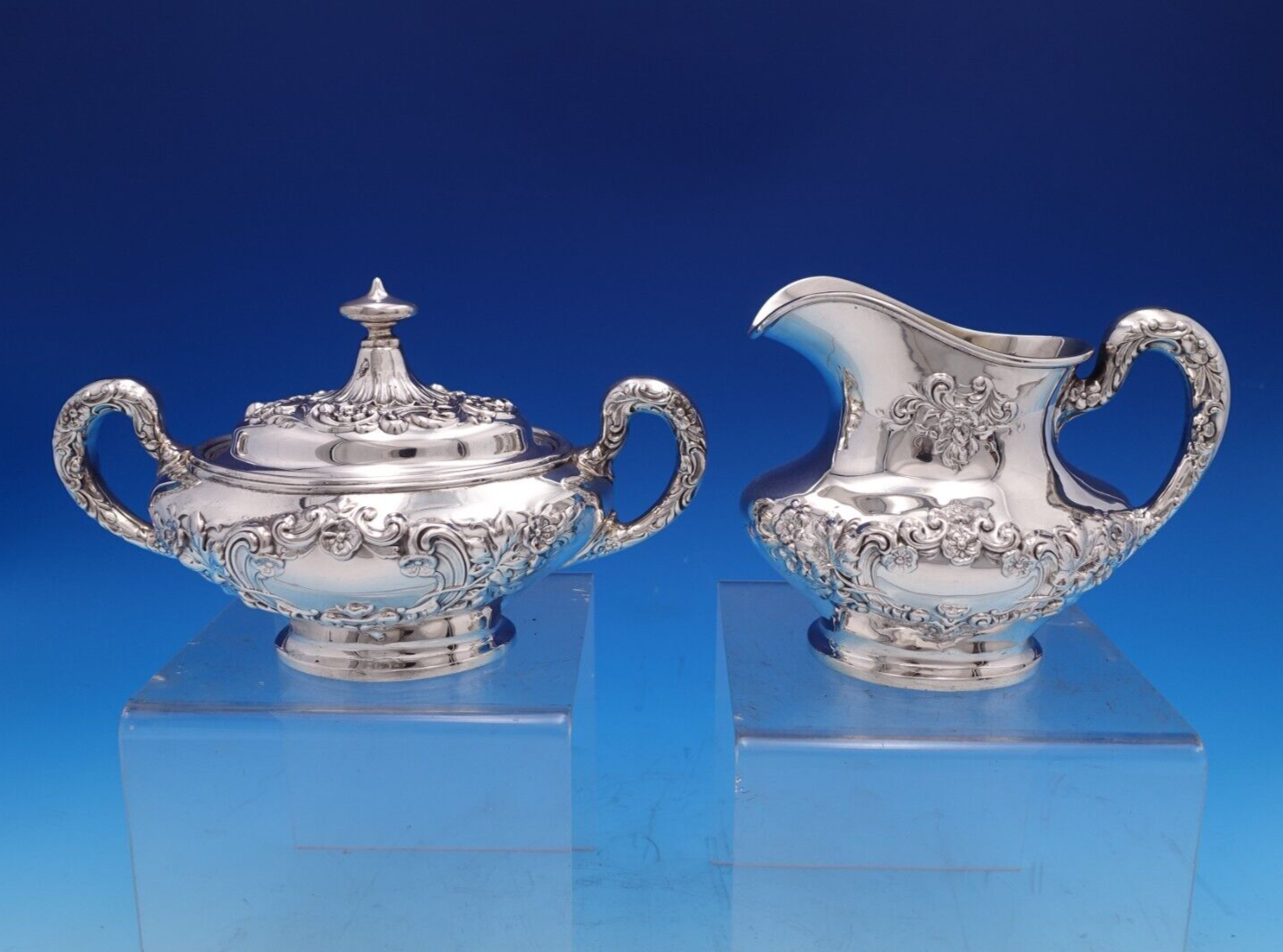 Buttercup by Gorham Sterling Silver Sugar and Creamer Set 2pc 16.7ozt TW (#7958) - £561.07 GBP
