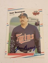 Juan Berenguer Minnesota Twins 1988 Fleer Autograph Card #3 READ DESCRIPTION - £3.93 GBP