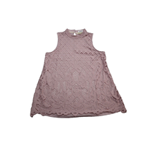 Rewind Shirt Women Medium Pink Sleeveless Lightweight Lace Tank High Neck - $23.75