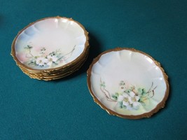 Rosenthal Bavaria Germany 6 Cake Plates &quot;Claire&quot; Pattern Antique Floral Gold - £151.85 GBP