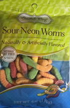 Worlds Famous Coastal Bay Sour Neon Worms 6 oz. Bag-Gummies-NEW-SHIPS N ... - £9.40 GBP