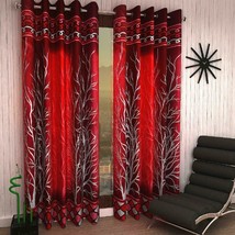 Polyester Door Curtains Shalimar Frill Eyelet Grommets Window Curtain Set Of 2 - £21.28 GBP+