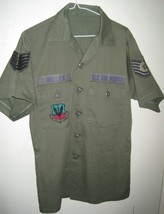US AIRFORCE Utility Army Green Short Sleeve Tactical Air command shirt U... - £35.35 GBP