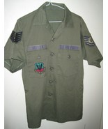 US AIRFORCE Utility Army Green Short Sleeve Tactical Air command shirt U... - $854.98 MXN