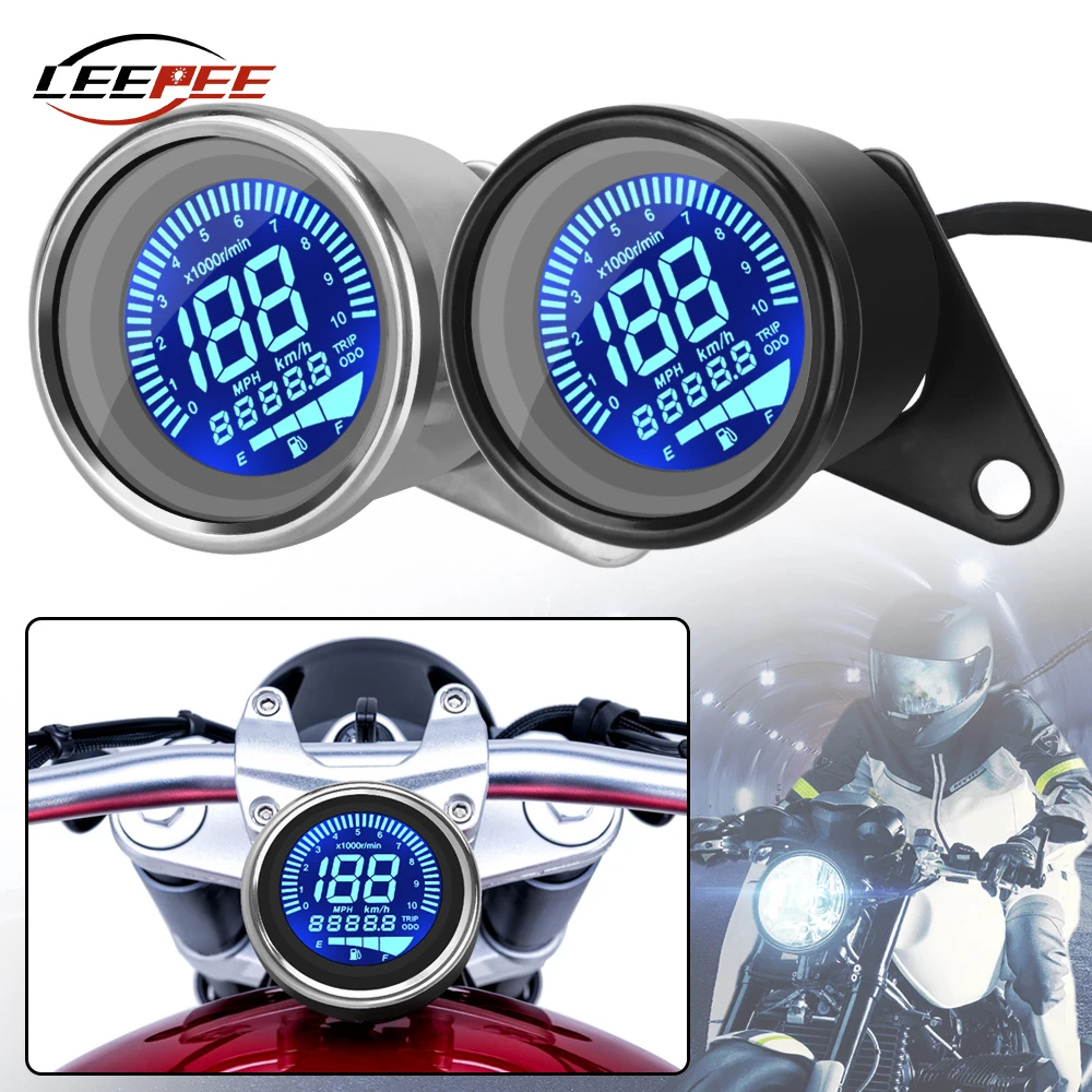 Motorcycle Digital Speedometer Tachometer Indicator Retro Odometer Cafe Racer - £21.30 GBP+