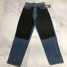 Vintage Corniche Jeans Mens 32x31 Blue Black Suede Thighs Thick Cotton Y2K - $105.95