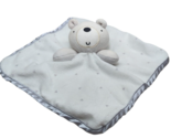 Wonder Nation white teddy bear gray silver satin baby security blanket l... - $9.77