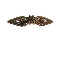 Vintage Gold floral Jewelry Brooch Bar Style Pin Heavy Filligree  Estate... - $224.62 MXN