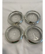 Set Of 4 Vintage Sterling Coasters by Baldwin B-I Beaded Rim Starburst C... - $45.00