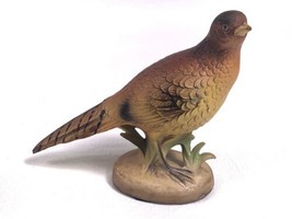 Vintage Napcoware Bird Figurine Porcelain Bisque 6&quot; Oranges Browns - $9.79
