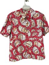 Columbia Red Drum Fishing Shirt Men XL Red River Lodge All Over Print Lo... - $42.99