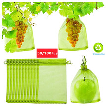 Bolsas Red Protección Frutas Cordón Reutilizables Cultivo Uvas Malla Cub... - $19.97+