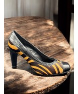 Vintage Diego di Lucca Women&#39;s Size 6.5 Calf Hair Tiger Print Square Toe... - $54.58 CAD