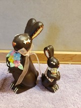 2 Chocolate Easter Bunny Bunnies Figures Figurines ~ Not Edible - £20.52 GBP