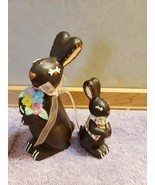 2 Chocolate Easter Bunny Bunnies Figures Figurines ~ Not Edible - £20.46 GBP
