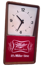 Miller High Life Beer Electric Clock 1982 W/ Light 8 x 14 - €96,61 EUR