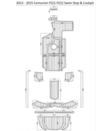 2013 - 2015 Centurion FS22 FX22 Swim Step &amp; Cockpit Pad EVA Teak Decking - $1,156.38 CAD