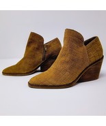 Lucky Brand Saucie Size 7.5 / 38 Ankle Bootie Topanga Tan Suede Croc Pri... - $33.94 CAD