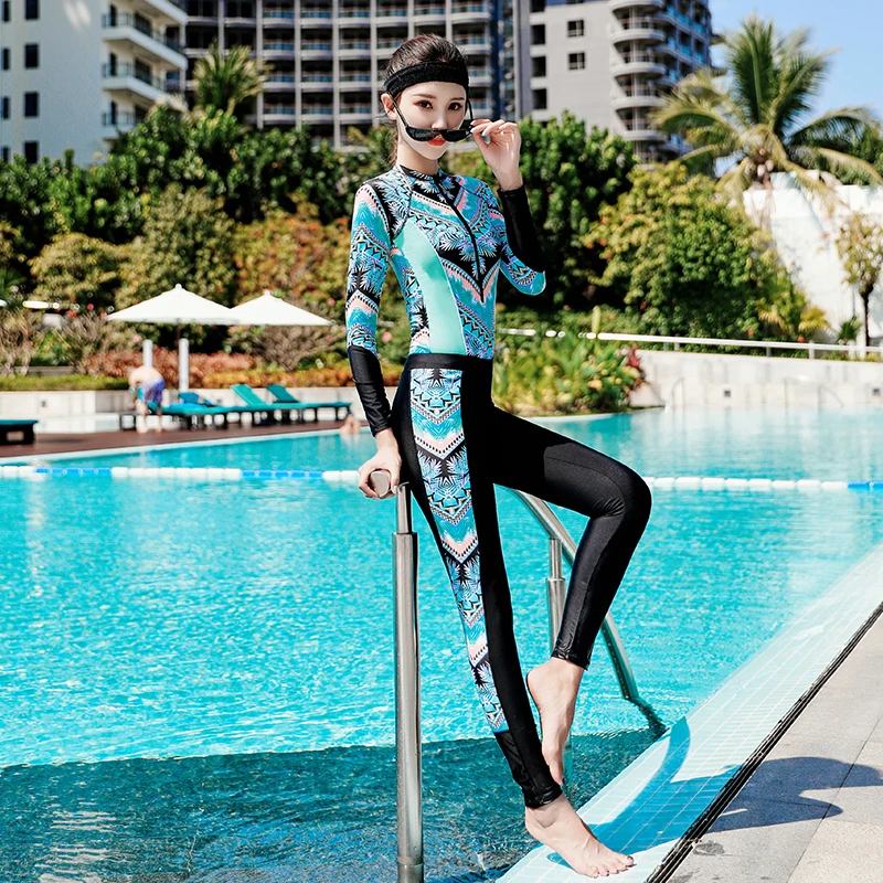 Ummer swimsuit long sleeves long pants swimwear padded zipper surfing suit rashguards m thumb200