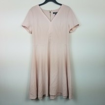 DKNY Womens 14 Pink Short Sleeve VNeck Fit and Flare Dress NWOT C36 - $58.79