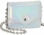 Silver Wallet Convert to Purse/Handbag w/Micro Snap Chain Strap Crossbod... - $14.96