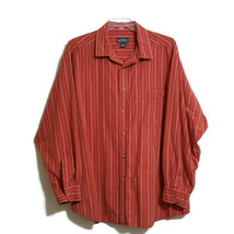  Woolrich Men&#39;s Long Sleeve Shirt Orange Size XXL Striped Buttons Pocket - £6.95 GBP
