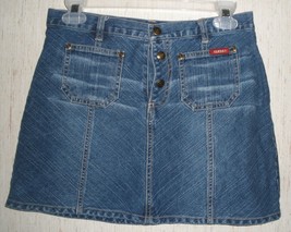 GIRLS AUTHENTIC GUESS JEANS DISTRESSED BLUE JEAN SKIRT   SIZE 14 - £18.64 GBP