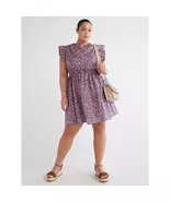 Time and Tru Women's and Women's Plus Mini Dress with Flutter Sleeves, S... - $8.00