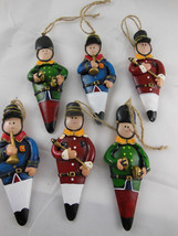 Soldier Ornaments 5 1/2" Lot Of 6 Red Green Blue White Very Nice Hand Painted - $14.54